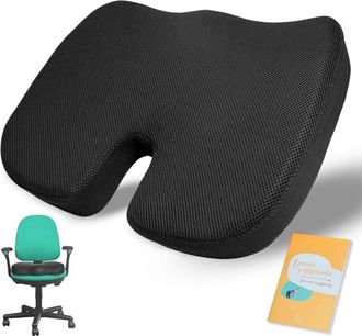 OEM Coj&iacute;n Para Silla De Oficina + Gu&iacute;a De Ejercicios Y Estiramientos Coj&iacute;n Antiescaras Coj&iacute;n Para Coxis Viscoel&aacute;stico Y Ergon&oacute;mico
