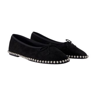 Alexander Wang Womens Lina Ballchain Ballerina Black Calfskin