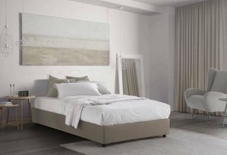 Talamo Italia Talamo Italia - Cama De Plaza Y Media Chiara, Cama Contenedor Con Revestimiento De Tela, 100% Made In Italy, Apertura Frontal, Con Colch&oacute;n Cm 120x190 