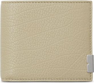 Burberry Leren Bifold Portemonnee met Logo Plaque - Heren - Portefeuilles - Groen - ONE Size - Leer - Accessoires