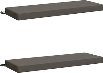 vidaXL Cojines Para Banco De 2 Piezas Soest 2 Uds. 100% Poli&eacute;ster Gris Vidaxl