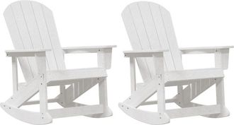 vidaXL Adirondack Rocking Chairs 2 pcs White hdpe Vidaxl