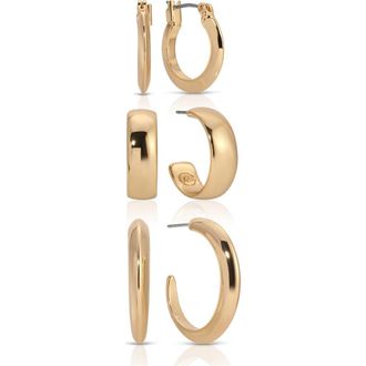 Ettika Set of 3 Hoop Earrings in Gold at Nordstrom