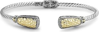 Samuel B. Sterling Silver & Hammered 18K Gold End Bangle in Silver/Gold at Nordstrom Rack