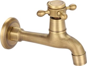 OEM Grifo Mural De Lat&oacute;n Para Jard&iacute;n, Grifos Largos De Cobre Para Agua Fr&iacute;a, Grifo De Fregadero Antiguo, Grifo Mural De Bronce Giratorio De 360&deg;