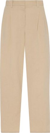 The Row Womens Lilas Light Khaki Cotton And Linen Trousers - Tan - Size EU 38 (Womens)