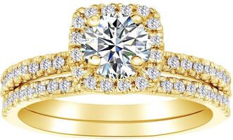 Pompeii3 5/8Ct Diamond Halo Engagement Ring Set in White, Rose, Yellow Gold, or Platinum