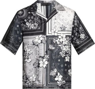 Amiri floral-print silk shirt - men - Silk - M - Black
