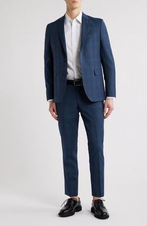 AllSaints Ross Slim Fit Navy Check Super 100s Wool Suit at Nordstrom Rack, Size 40 Regular