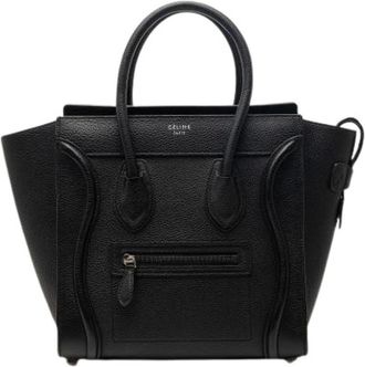 Celine Pre-owned Handbags, female, Black, Size: ONE SIZE Pre-owned Micro Luggage Tote