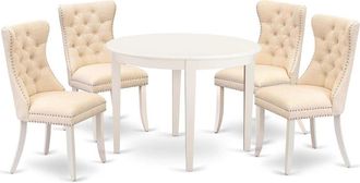 East West Furniture BODA5-WHI-32 5 Piece Kitchen Table Set