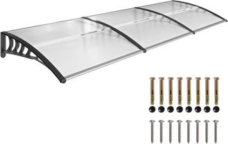 OUTSUNNY Tejadillo De Protecci&oacute;n Contra Sol Y Lluvia Para Puertas 90x295x23,5 Cm Transparente