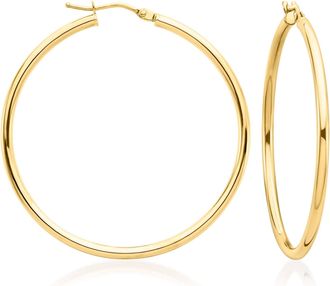 Ross-Simons Italian 2mm 14kt Yellow Gold Hoop Earrings