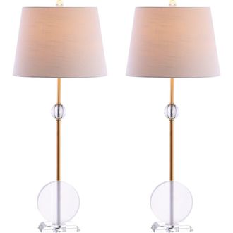Jonathan Y Designs Spencer 34 Crystal/Metal LED Table Lamp, Brass in Clear/brass Gold at Nordstrom