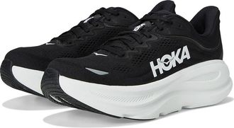 Hoka One One Bondi 9 Mens Shoes Black/White : 10.5 4E - Extra Wide, Rubber