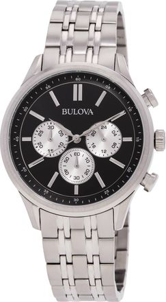 Bulova Classic Chronograph Quartz Black Dial Mens Watch 96A295
