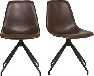 Moloo Sill&oacute;n giratorio 360 en piel sint&eacute;tica marr&oacute;n oscuro (x2)