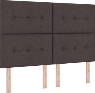 vidaXL Led Headboard with led Strip Lights Dark brown 160 cm Fabric Vidaxl