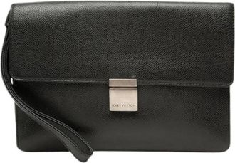Louis Vuitton Pre-owned Selenga Clutch - Dames - Vintage Clutch - Zwart - ONE Size - Leer - Vintage
