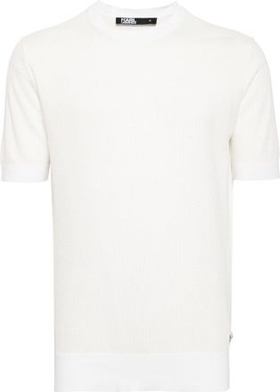 Karl Lagerfeld logo-appliqué knitted top - men - Cotton - S - White