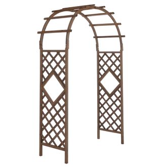 Hhg [nunca Usado] Arco Para Rosales Hhg-087, Enrejado, Espaldera Para Rosales, Soporte Para Enredaderas, Arco De Jard&iacute;n De Madera, Con Certificaci&oacute;n Mvg, 
