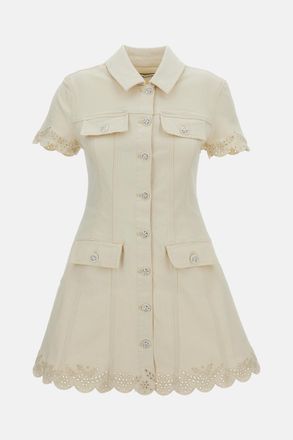 Self Portrait Mini Abito Denim Broderie