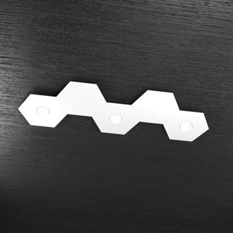 Top-Light Top-light - Plafoniera Moderna 5 Moduli Hexagon Metallo Bianco 3 Luci Led 12X3W