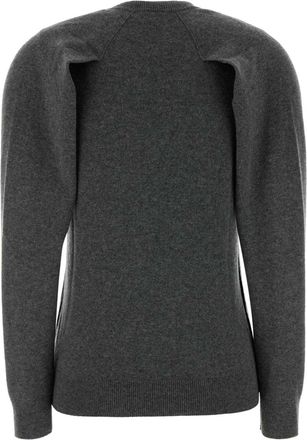 Jil Sander Womens Dark Grey Cashmere Sweater Basalt Exterior: Maglieria