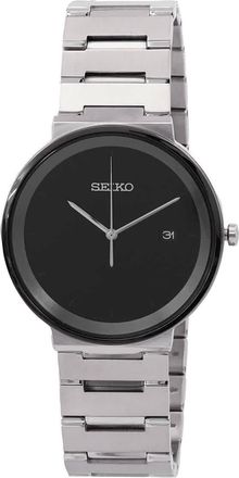 Seiko Essentials Quartz Black Dial Mens Watch SUR485