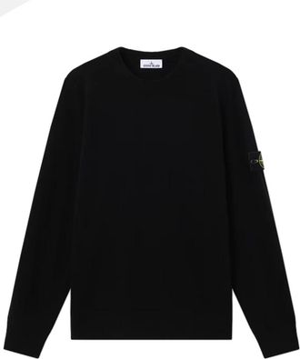Stone Island Gebreide sweater met volledige rits - Heren - Ronde hals truien - Zwart - M - Wol - Truien & Vesten