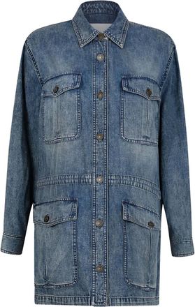 Isabel Marant Cappotto denim con bottoni - Blu