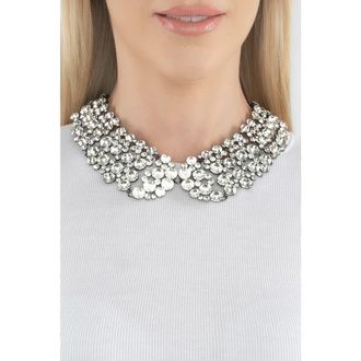 Eye Candy Los Angeles Diana Crystal Cluster Collar Necklace in Clear at Nordstrom Rack