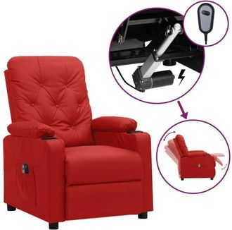 vidaXL Vidaxl - Sill&oacute;n Reclinable El&eacute;ctrico De Cuero Sint&eacute;tico Rojo Tinto