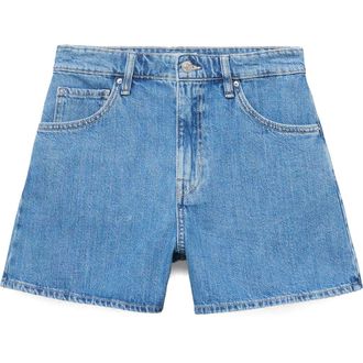Mango High Waist Denim Shorts in Medium Blue at Nordstrom Rack, Size 2