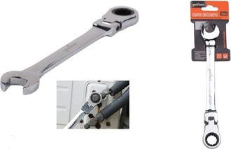Trade Shop Trade Shop - Llave Combinada Con Carraca 16mm Cabeza Plegable Cromo Vanadio Herramienta 91737