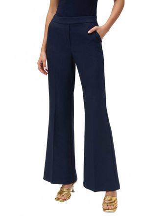 Joseph Ribkoff Lux Twill Flared Pull On Pants In Blue