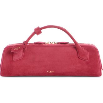 Alaia Le Teckel Suede East/West Clutch in Framboise at Nordstrom