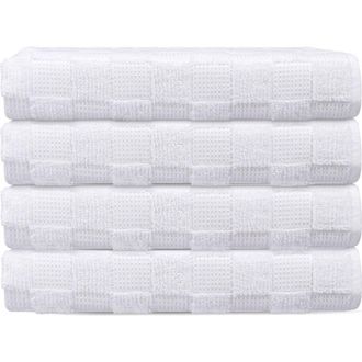 Brooks Brothers Waffle Terry 4-Piece Turkish Cotton Bath Towel Set in White at Nordstrom Rack