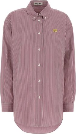 Miu Miu Embroidered Poplin Oversize Shirt