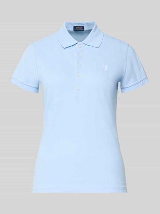 Polo Ralph Lauren Slim Fit Poloshirt aus Baumwoll-Mix in Hellblau, Gr&ouml;&szlig;e XXL