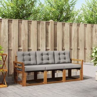 vidaXL Vidaxl Set Di Divani Da Esterno 3 Pz Grigio Naturale E Chiaro