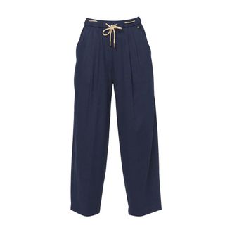 Herno Wide Trousers, female, Blue, Size: XL Pantalone in Lino