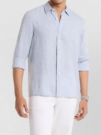 Michael Kors linen relaxed fit shirt cuffed sleeves