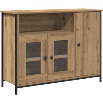 vidaXL Vitrina Roble Artisan 100 X 35 X 75 Cm Madera Contrachapada Vidaxl