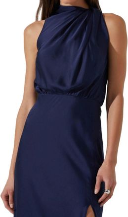 Astr Jelyn Midi Dress In Navy