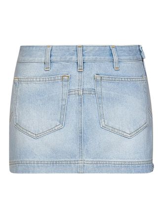 The Attico abra mini skirt in light blue cotton denim