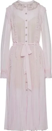 Self Portrait Pleated Georgette Midi Dress