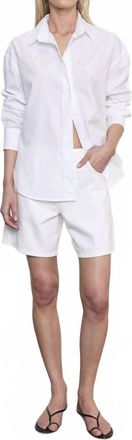 Enza Costa Drift Italian Denim Short In Off White
