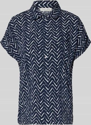 Christian Berg Relaxed Fit Bluse aus Viskose im Allover-Look in Dunkelblau, Gr&ouml;&szlig;e 36