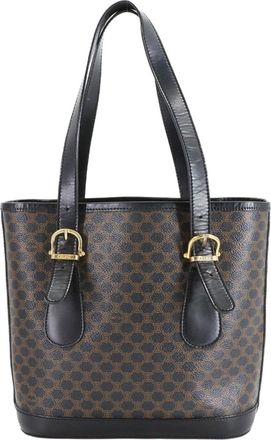 Celine Black Brown Pvc Leather Tote Bag (Pre-Owned)